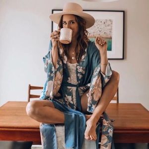 Bird Of Paradise Gypsy Bohemian Kimono In Faded